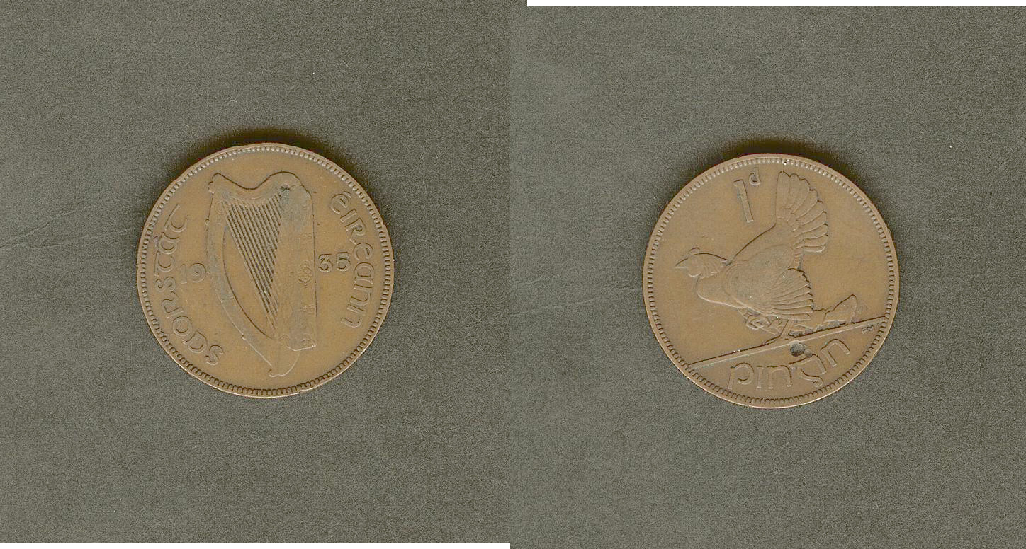 Ireland penny 1935 gVF
